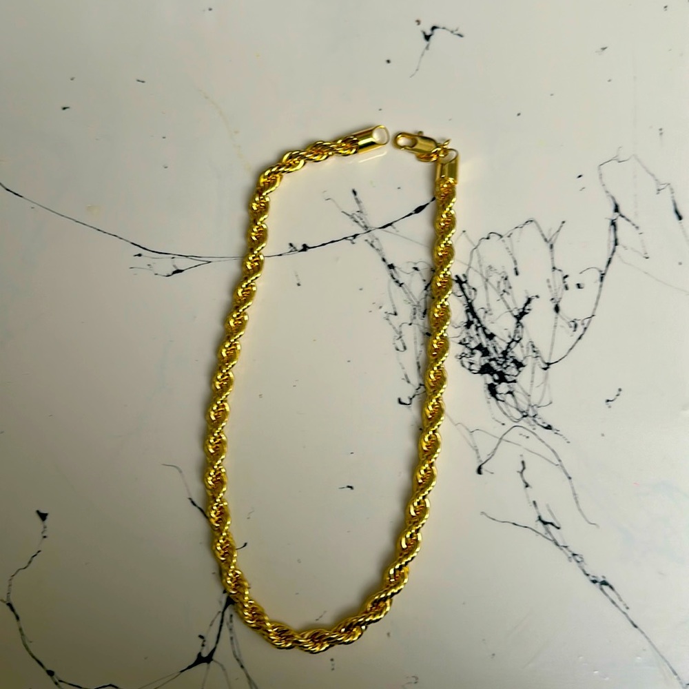 16” 24k gold Rope Chain 7mm - feels great on your neck - Christmas $ needed!
